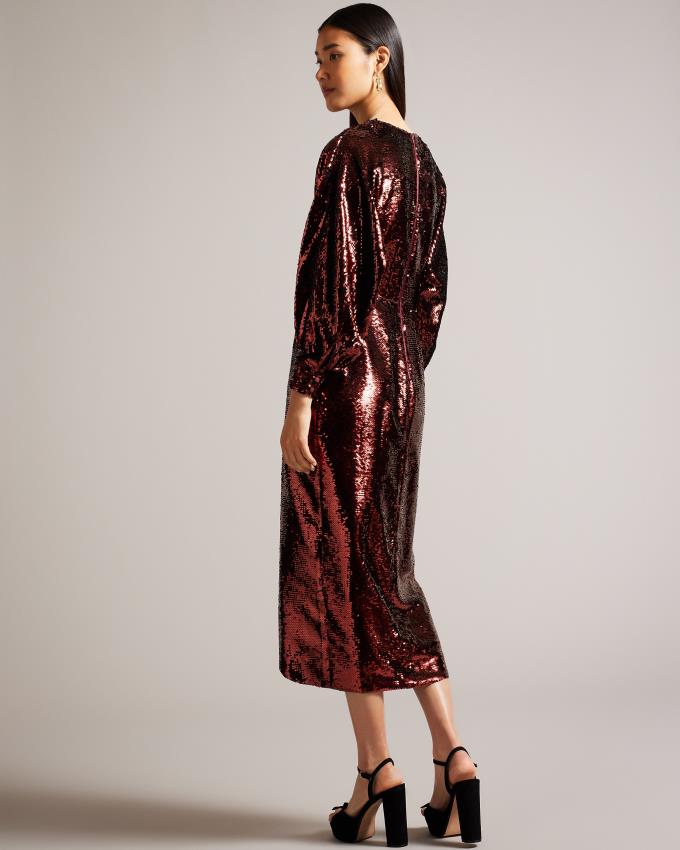 Peignoir Ted Baker Midi Sequin Wrap Bordeaux Femme | STG-98874611